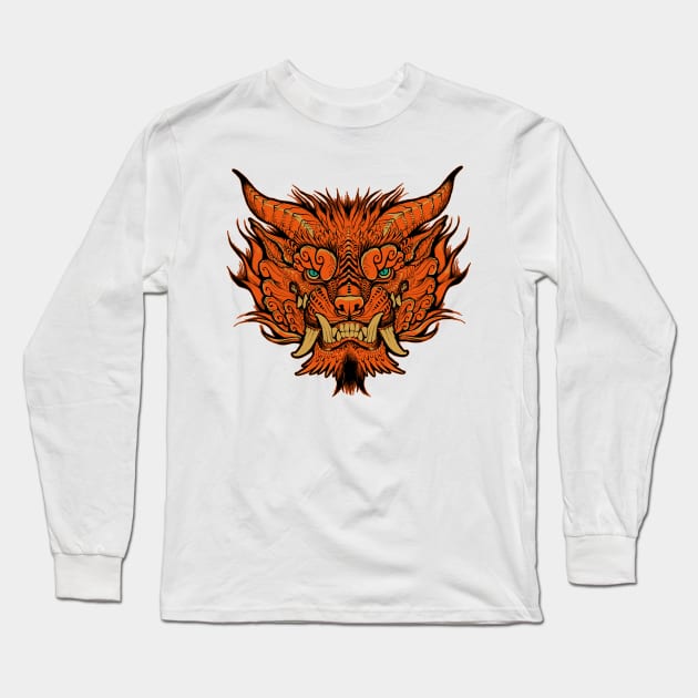 Foo Dog creature Long Sleeve T-Shirt by missmonster